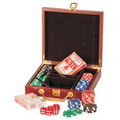 Promotional Gifts - Rosewood Finish Poker Set w/ 100 Chips